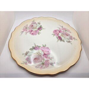 Vintage Old Foley Plate 10.75" Harmony Rose Platter James Kent Dish Roses & Gold